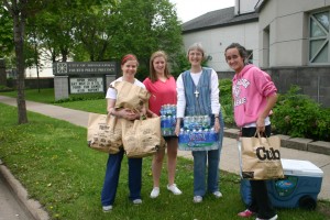 Visitation Seniors and Sr. Karen transport food to 4th Precinct Police Headquarters
