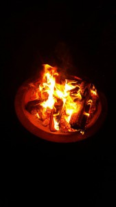 Pillars of Fire, photo from protester camp on Plymouth