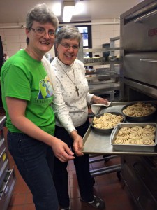 Brenda and S Mary Frances bake cinnamon buns and julekaga bread