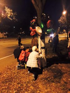Sr. Katherine signing the memorial for Jamar Clark