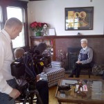 Sr. Katherine being interviewed by Fox 9 Reporter, Maury Glover