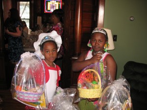 "Alleluia!" Easter Baskets for our neighborhood children, courtesy of St. Odelia's parish