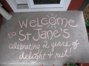 Sidewalk Chalk WELCOME TO ST. JANE's!