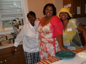 Our Salesian friends and neighbors Linda, Bianca and Dorice join us for dinner