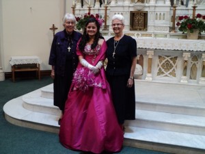 Sr. Mary Virginia and Sr. Katherine on the day of Sylvia Ochoa's quiñcinera 