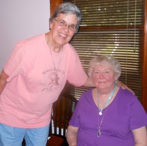 Sr. Mary Frances embraces Marsha at her commitment ceremony