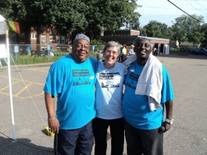 Sr. Mary Frances embraces two National Night of Peace Collaborators