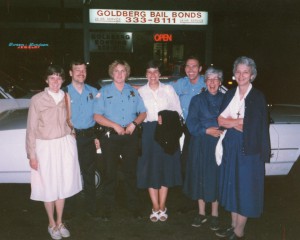 From the archives: Founding Sisters "bond" with community members. 