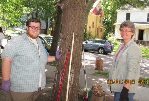 Cody (left) with Monastic Immersion Experience participant Brenda Lisenby