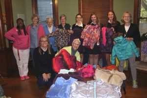 Visitation Students help at winter coat drive