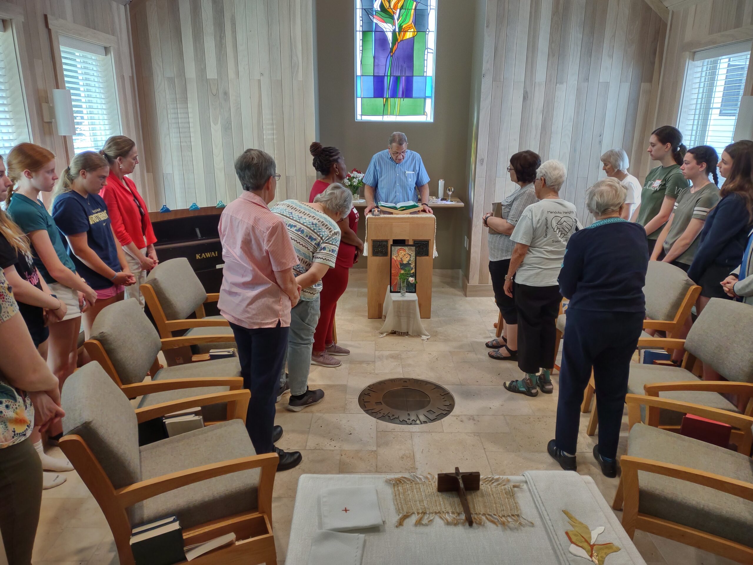 Praying in the chapel